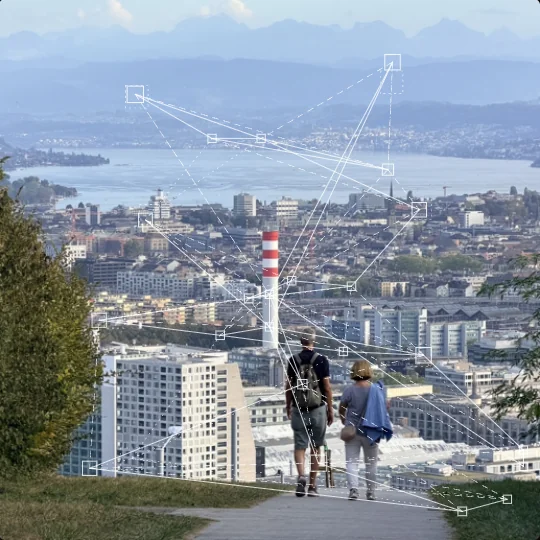 Relationships across a city landscape.