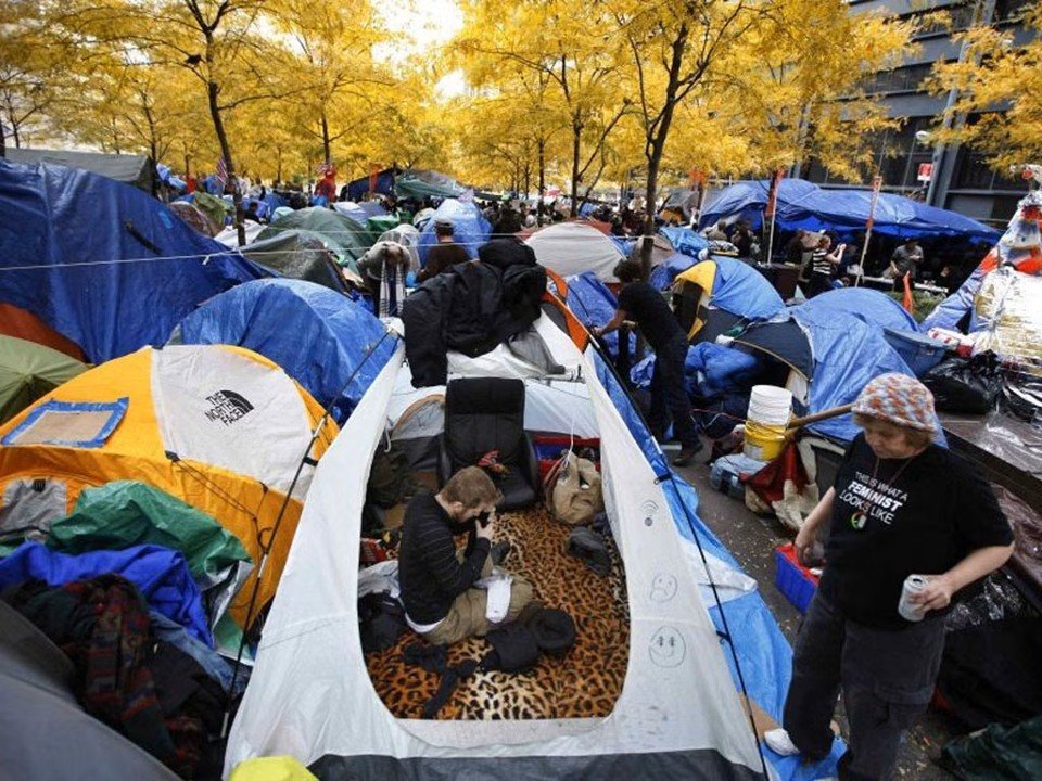 The tent community. Photograph: Reuters, via The Independent.