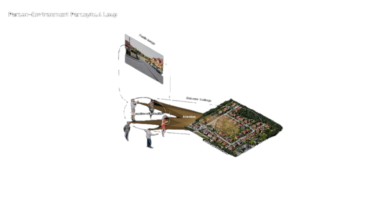 The person–environment perceptual loop: attention, behavior settings, landscape structure, and public image.